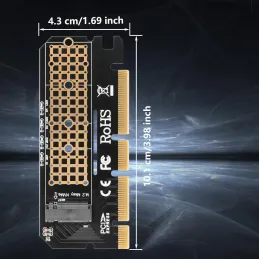 Tarjeta adaptadora M.2 NVME SSD a PCIE 4X 8X 16X M. 2M Key