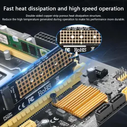 Tarjeta adaptadora M.2 NVME SSD a PCIE 4X 8X 16X M. 2M Key