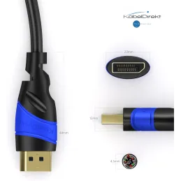KabelDirekt – Cable DisplayPort 4K/60Hz – 5 m – inmunidad contra interferencias