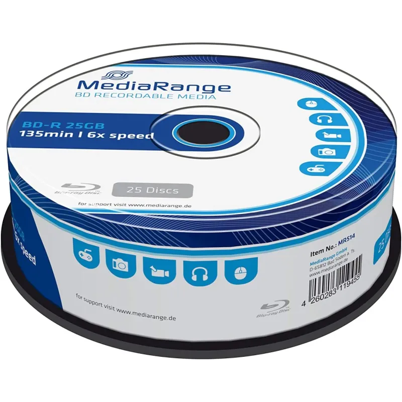 MediaRange - BLU-Ray Disc BD-r, 25 GB / 135 min