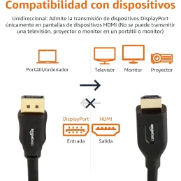 Amazon Basics Cable DisplayPort (Fuente) a HDMI (P