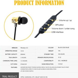 Auriculares de deporte inalámbricos magnéticos Bluetooth 4