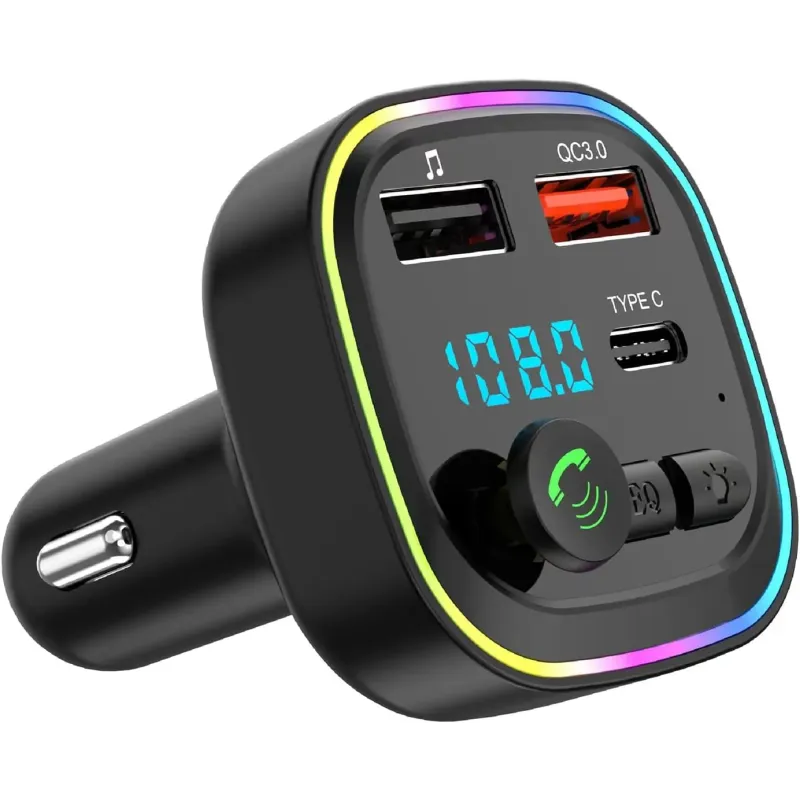 Transmisor Radio FM bluetooth coche, adaptador de