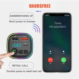 Transmisor Radio FM bluetooth coche, adaptador de