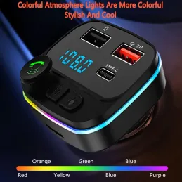 Transmisor Radio FM bluetooth coche, adaptador de