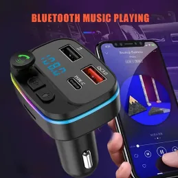 Transmisor Radio FM bluetooth coche, adaptador de