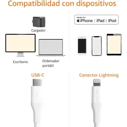 Amazon Basics Cable USB-2.0 tipo C a Lightning 1.8