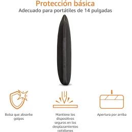 Amazon Basics Funda para portátiles de hasta 14-Pulgadas, Color Negro