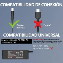 Cargador Portátil 90W para HP Pavilion G4 G6 G7