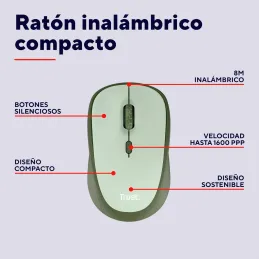 Trust Yvi+ Ratón Inalámbrico Silencioso