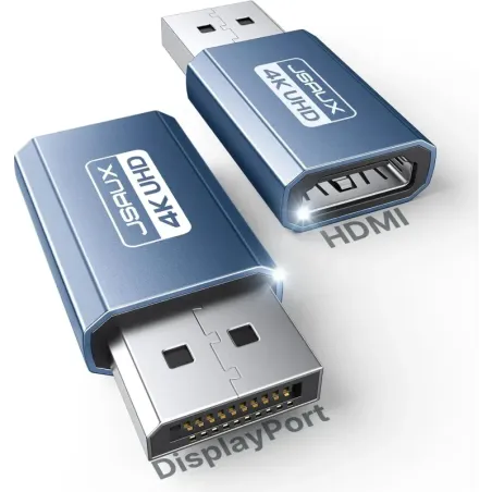 JSAUX Adaptador DisplayPort a HDMI 4K, Pack de 2