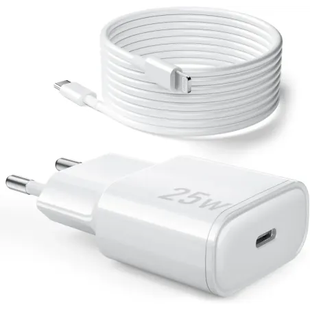 25W Cargador Carga Rapida para iPhone 14/14 Pro/14