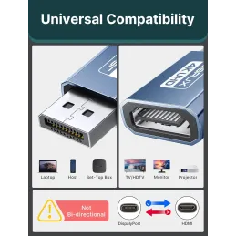 JSAUX Adaptador DisplayPort a HDMI 4K, Pack de 2