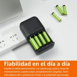 Amazon Basics Cargador de Pilas para Pilas Recarga