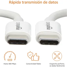 Amazon Basics Cable de carga rápida USB-C a USB-C