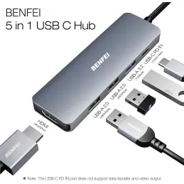 BENFEI Hub USB C 5 en 1 con HDMI 4K, 1*USB-A 3.2 G