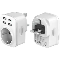 Hoppac Adaptador Enchufe UK a Español 5 en 1