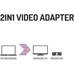 Hama Adaptador DisplayPort a VGA y HDMI, 4K Ultra