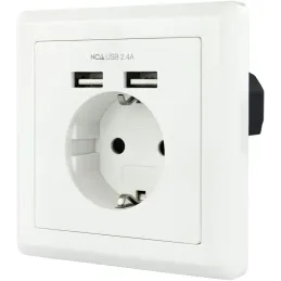 BASE ENCHUFE PARED NANO CABLE TOMA SCHUKO