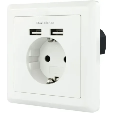 BASE ENCHUFE PARED NANO CABLE TOMA SCHUKO