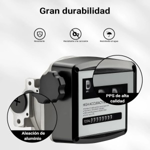 Contador de gasóleo 3 bar 19-120 l/min conexiones 1" bomba de gasóleo