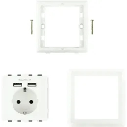 BASE ENCHUFE PARED NANO CABLE TOMA SCHUKO