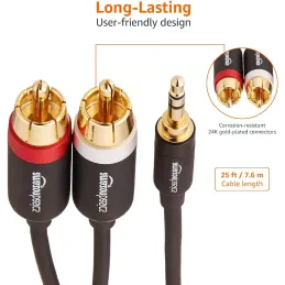 Amazon Basics Cable  adaptador de audio 7.6 m