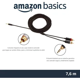 Amazon Basics Cable  adaptador de audio 7.6 m