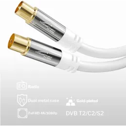KabelDirekt – Cable Antena TV 4K, Cable Coaxial – 0,5m