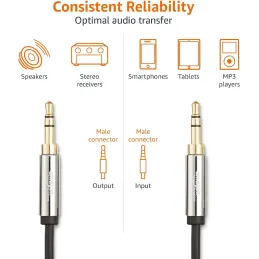 2 Cables de audio estéreo 3,5 mm macho 1.2 m