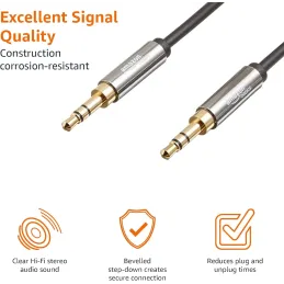 2 Cables de audio estéreo 3,5 mm macho 1.2 m