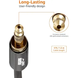 2 Cables de audio estéreo 3,5 mm macho 1.2 m