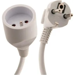 Alargador 16A 2P+T HO5VV-F 3G1.5mm² Blanco 10m