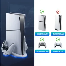 Wigearss PS5 Slim Soporte Vertical Ventiladores de