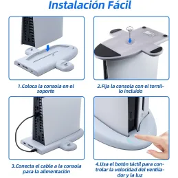 Wigearss PS5 Slim Soporte Vertical Ventiladores de