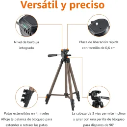 Amazon Basics Trípode ligero de 127 cm con funda,