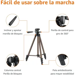 Amazon Basics Trípode ligero de 127 cm con funda,