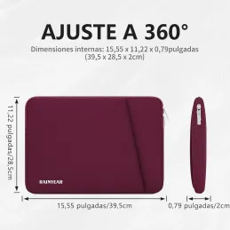 RAINYEAR Funda para Portátil de 15,6 Pulgadas