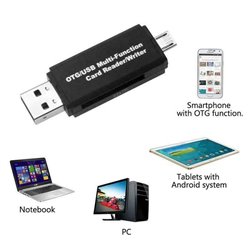 OTG/USB Multi-Function Card Reader/ writer para pc y moviles