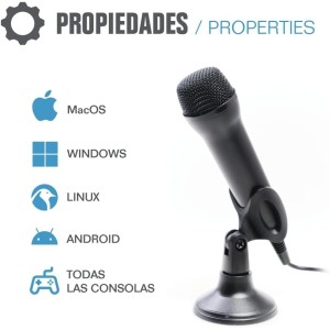 Iggual - Micrófono USB con Soporte para PC y Consola