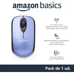 Ratón inalámbrico con Receptor USB Nano, Color Azu
