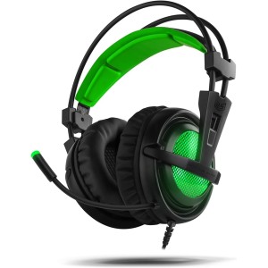 BG Xonar-X6 Binaural Diadema Negro, Verde - Auriculares con micrófono