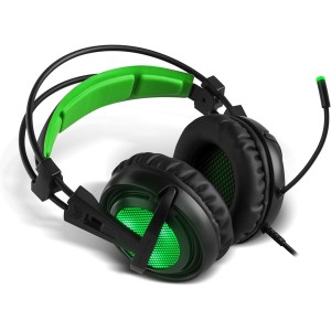 BG Xonar-X6 Binaural Diadema Negro, Verde - Auriculares con micrófono
