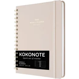 Kokonote Agenda 2026 Semana Vista A5 Misty Gray