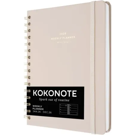 Kokonote Agenda 2026 Semana Vista A5 Misty Gray