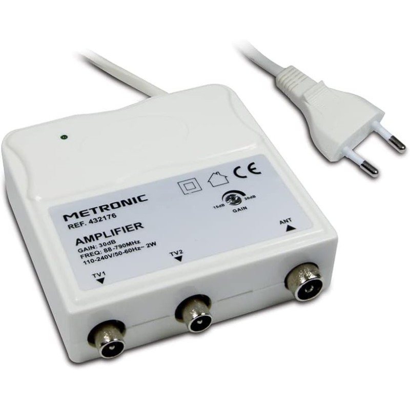 Metronic 332176 - Amplificador para Interior FM/VHF/UHF