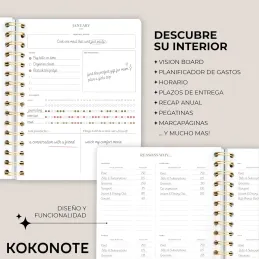 Kokonote Agenda 2026 Semana Vista A5 Misty Gray