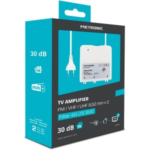 Metronic 332176 - Amplificador para Interior FM/VHF/UHF