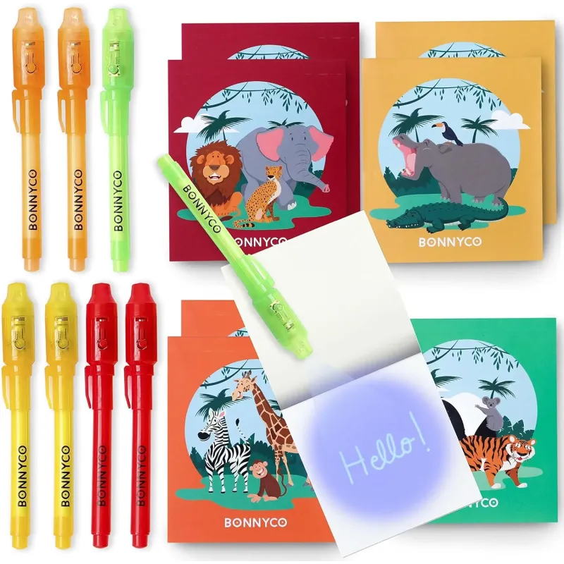 Boligrafo Tinta Invisible y Libreta Animales