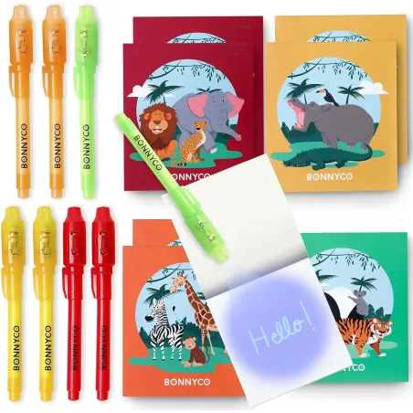 Boligrafo Tinta Invisible y Libreta Animales